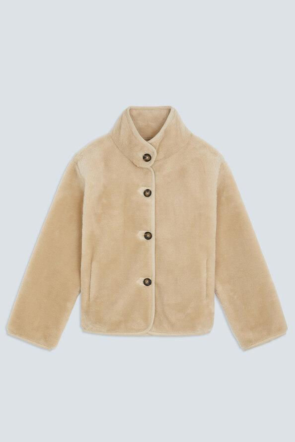 ELITE Beige faux fur coat