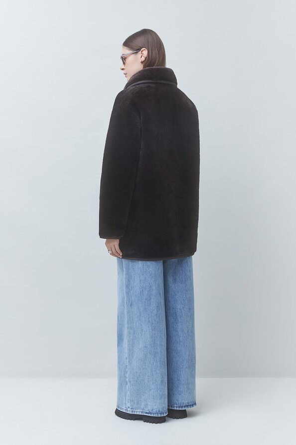 EASTER Choco faux fur coat