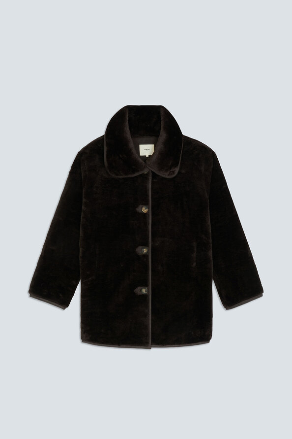 EASTER Choco faux fur coat