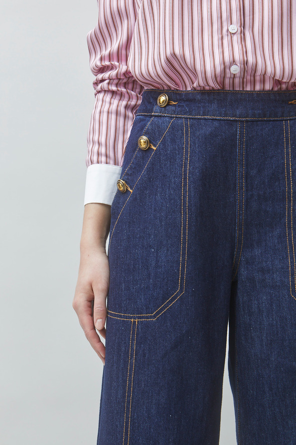 ROYAL Wide-leg jeans with gold button details