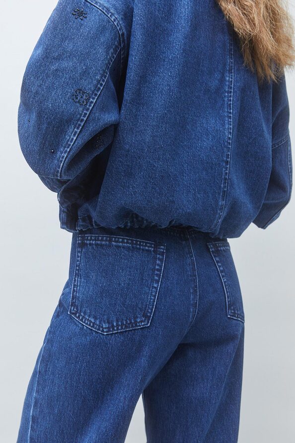 RAVEL Straight-leg jeans with black rhinestone details