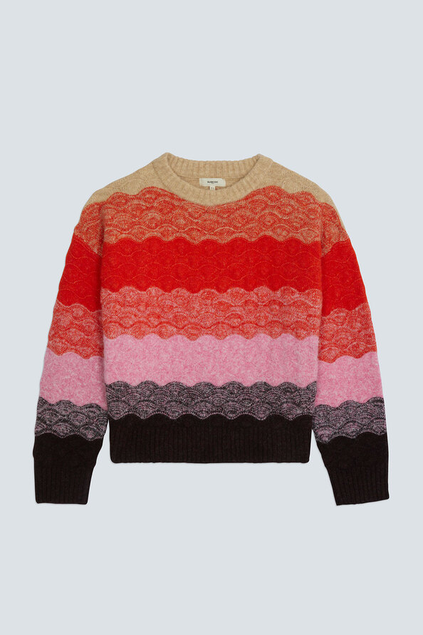 PANAYO Scalloped striped jumper