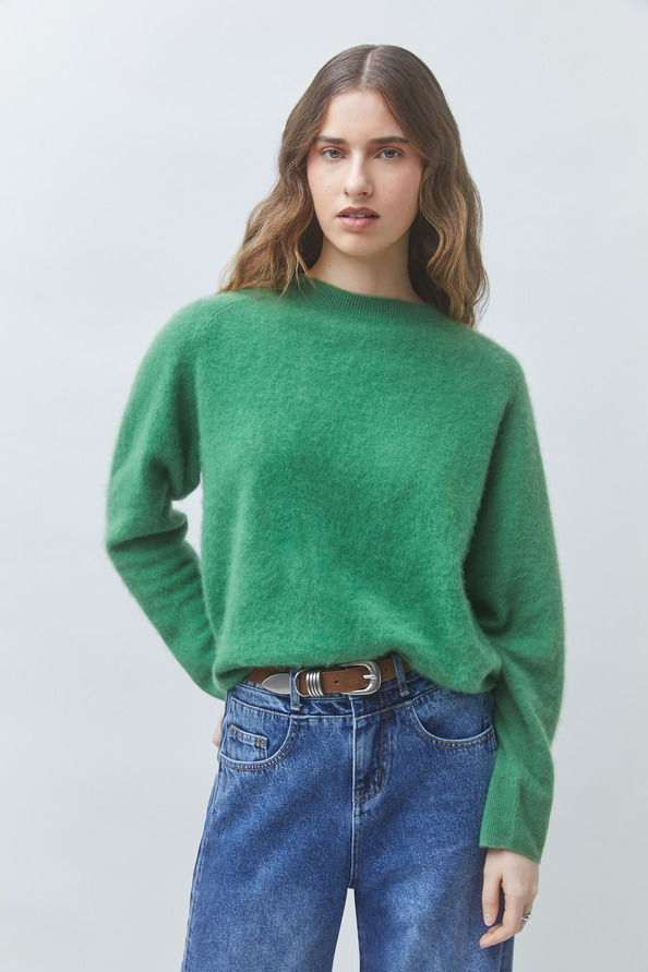 PICADI Plain green wool jumper