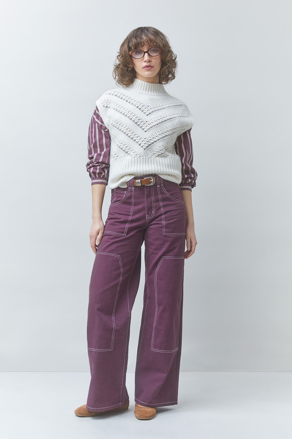 PAOLI Sleeveless openwork jumper