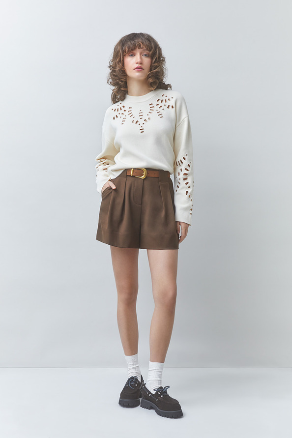 PERIKA Plain openwork knit jumper