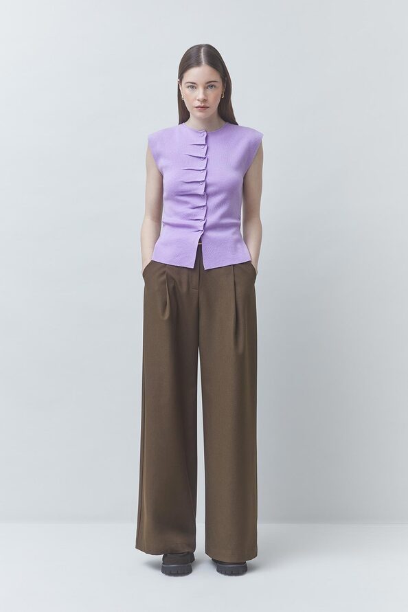PAGNI Purple thin sleeveless button jumper