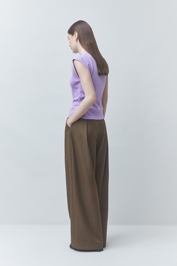 PAGNI Purple thin sleeveless button jumper