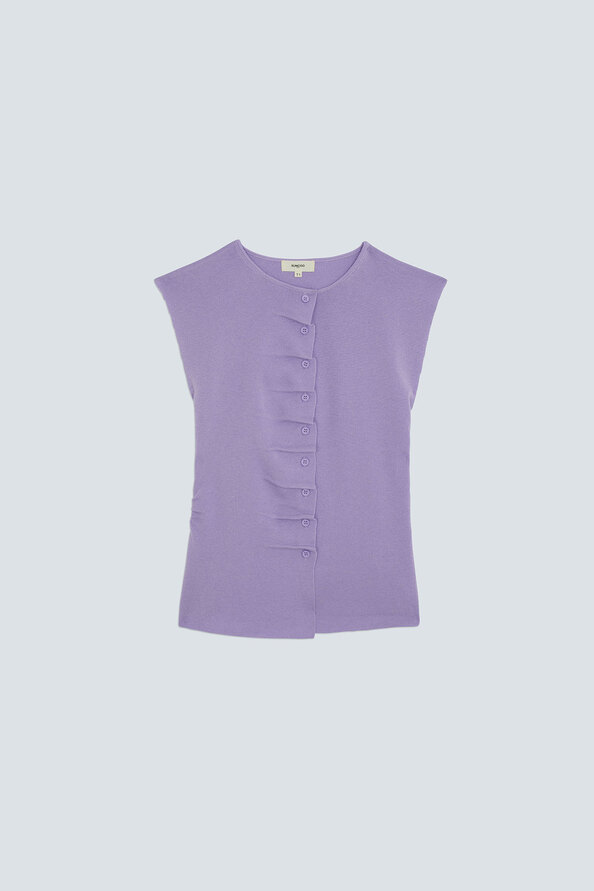 PAGNI Purple thin sleeveless button jumper