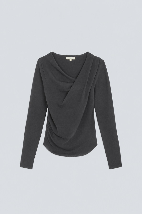 PLEOR Thin carbon jumper with the neckline detail
