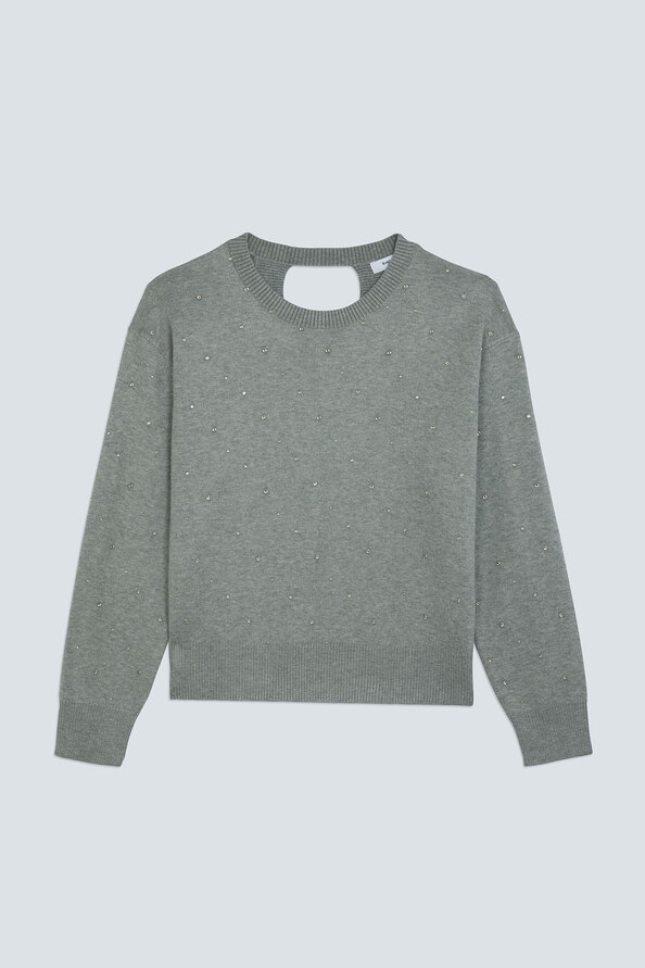 PAYETI Rhinestones jumper with the open cross-back