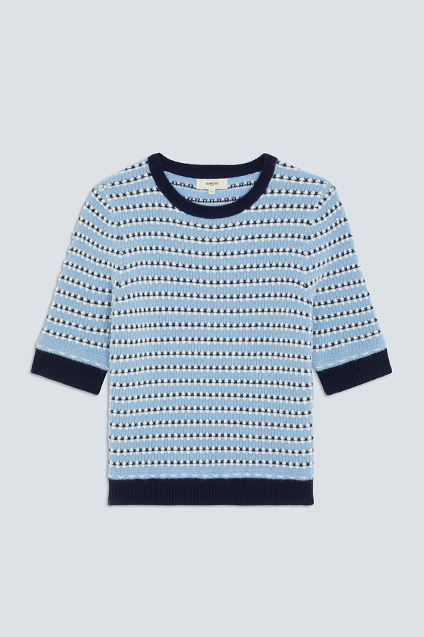 PERLY Round neck fancy jumper