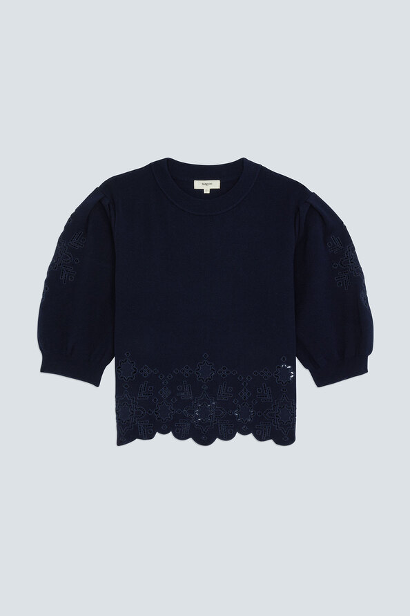 PARVI Short jumper with openwork knit details