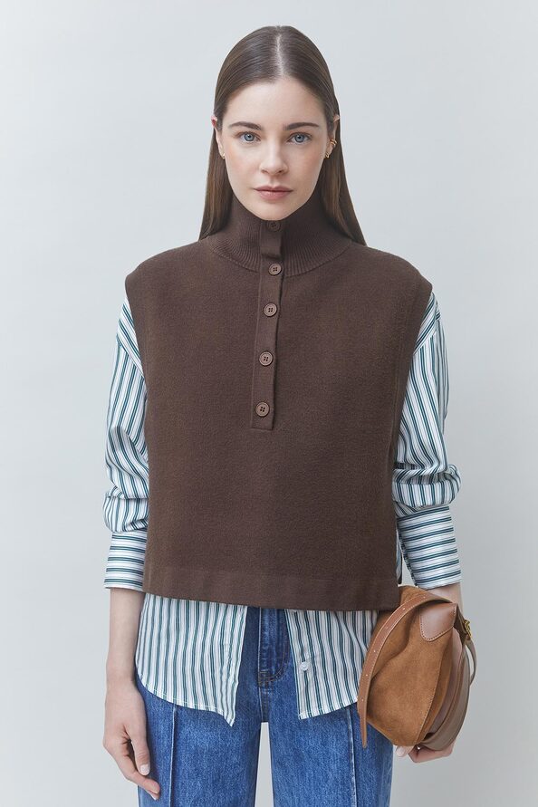 PACOMI Short, button-up sleeveless jumper