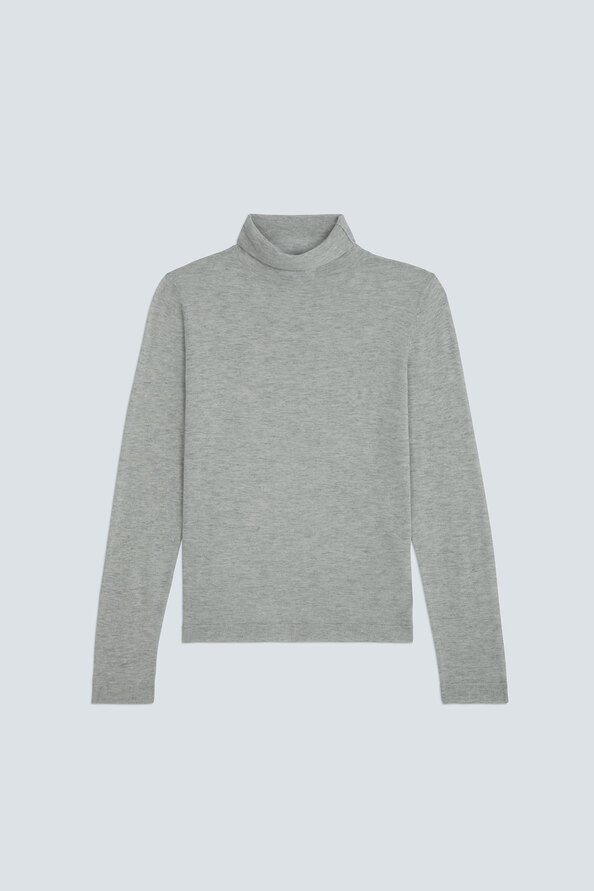 PHEA Mottled grey thin high-neck jumper