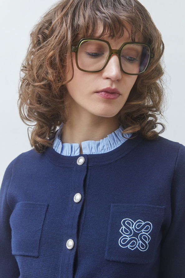 GEOLA Two-tone embroidered fancy cardigan