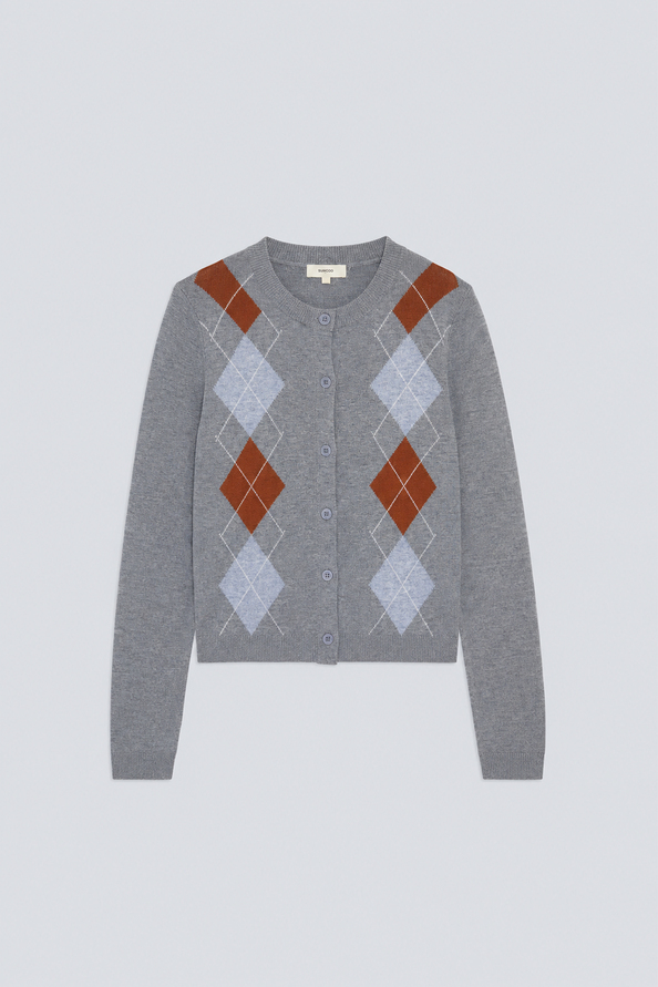GISCA Wool cardigan with diamond pattern