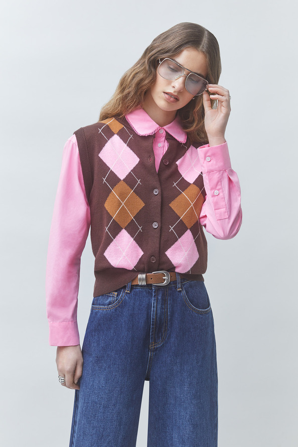 GAVRINO Fancy sleeveless cardigan