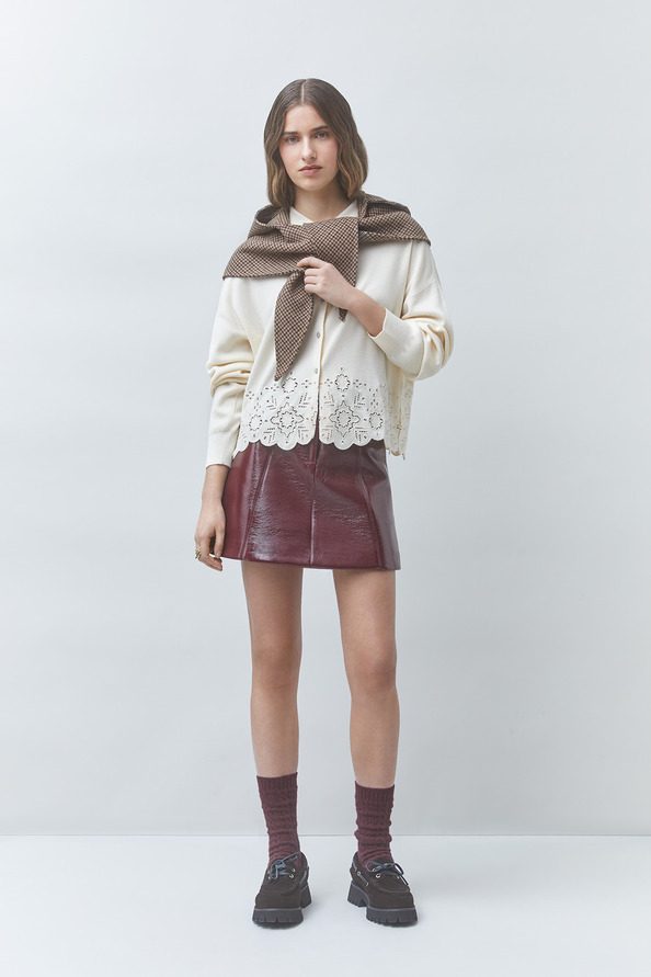 GAIARI Wool cardigan with openwork details