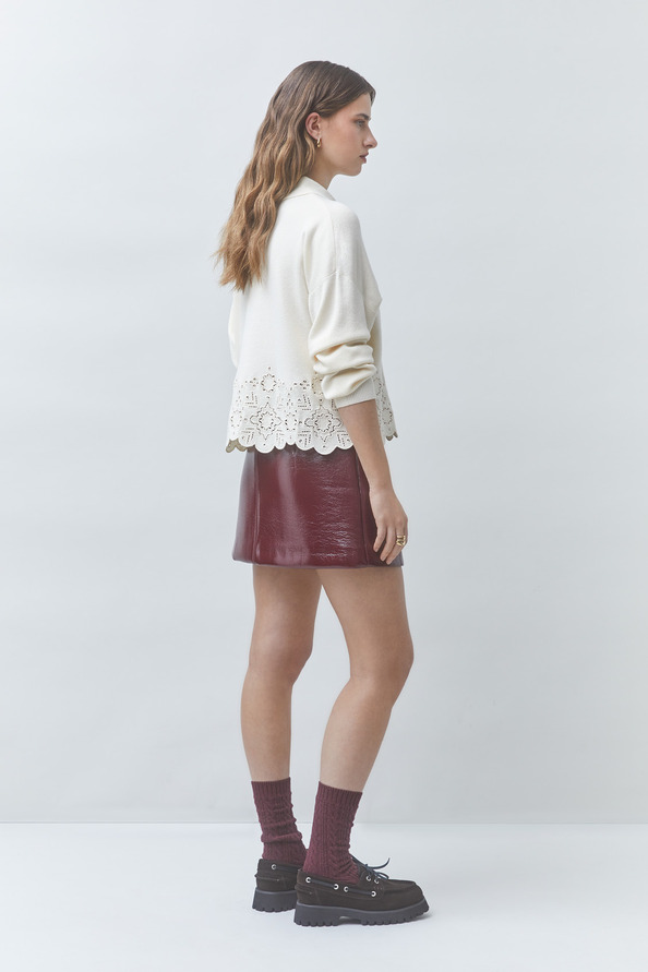 GAIARI Wool cardigan with openwork details