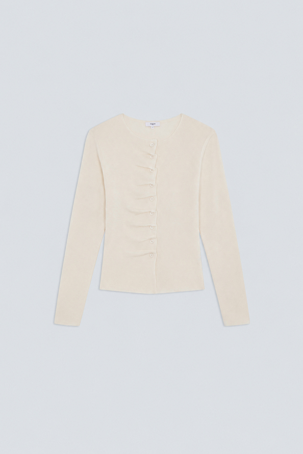 GAMIRA White button-down pleated cardigan