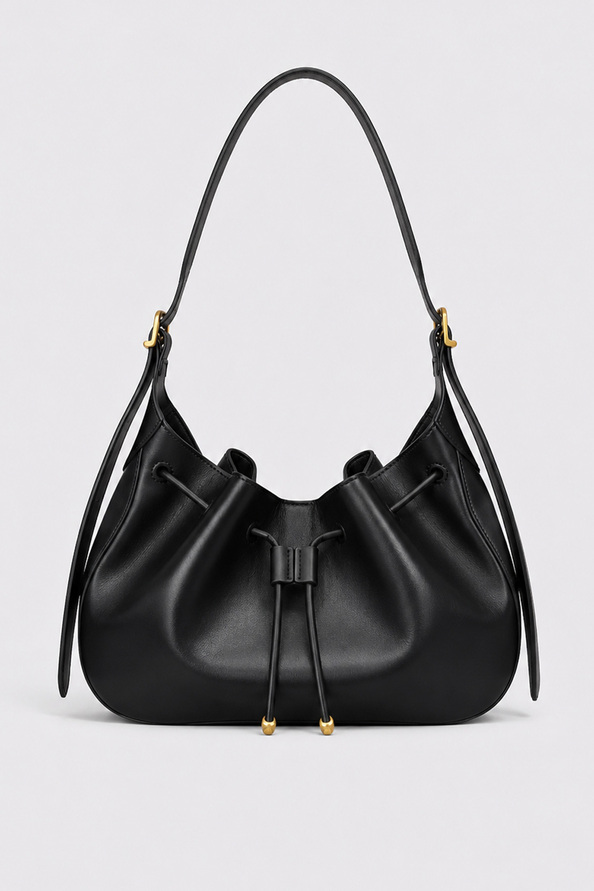 JANE Half-moon handbag with lace detail
